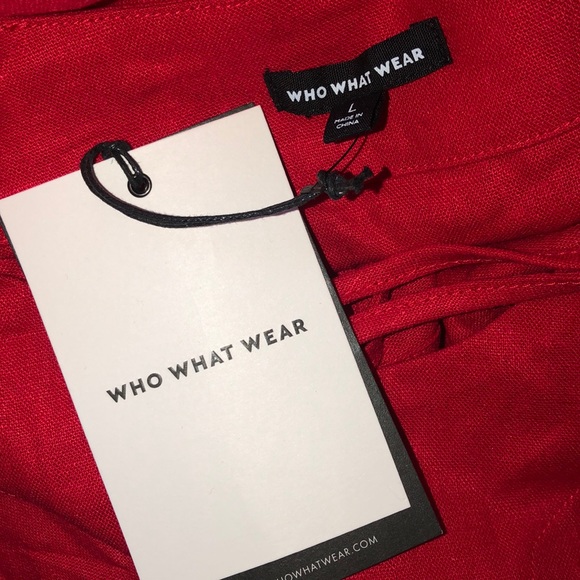 Who What Wear 3/4 Sleeve Lace-Up Dress - Picture 5 of 7